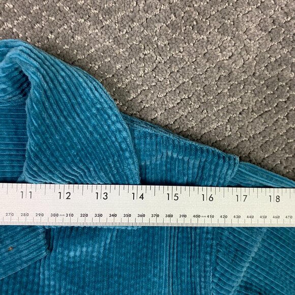 LL Bean Corduroy Shirt Jacket Women's Small Teal Blule cotton Wide Wale 266127 - Picture 8 of 10